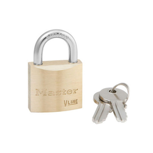 1-1/8 In. Wide Brass Body, 9/16 In. Tall 3/16 In. Diameter Hardened Steel Shackle, Non-rekeyable 4-Pin Cylinder Keyed Alike