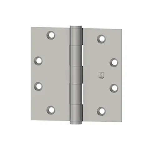 Full Mortise Plain Bearing Hinge, Standard Weight, 4" x 4", Brass, 5 Knuckle, Non Removable Pin, Satin Chrome