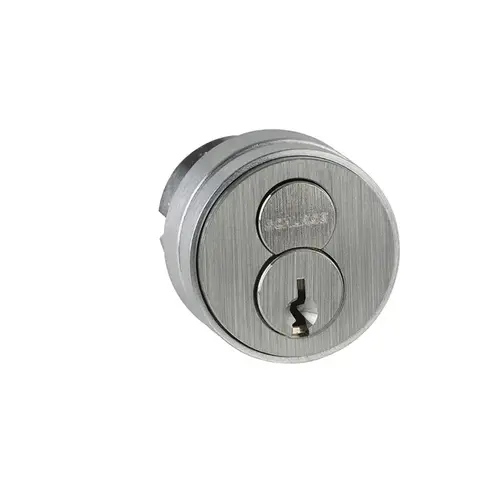 Conventional Core Mortise Cylinder with Construction Core, Compression Ring; Spring; and 3/16" and 3/8" Blocking Rings with Adams Rite Cam Satin Chrome Finish