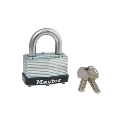 1-3/4 In. Wide Laminated Steel Body, 13/16 In. Tall 9/32 In. Diameter Steel Shackle, Keyed Alike