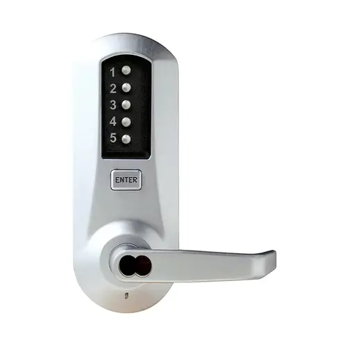 5000 Series Mechanical Pushbutton Cylindrical Lever Lock, Satin Chrome
