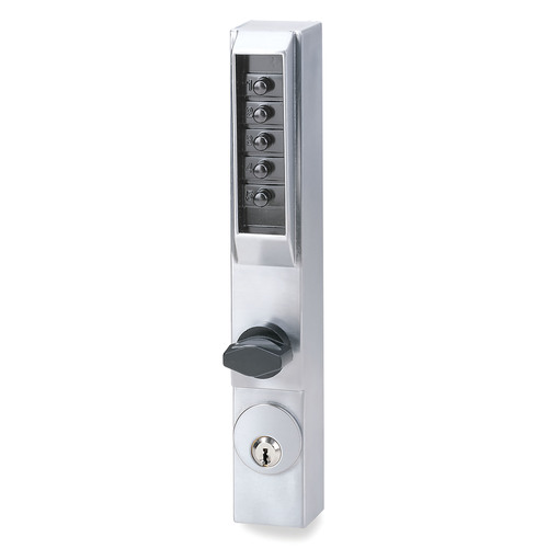 Kaba Access 3002-26D-41 3000 Series Mechanical Pushbutton Narrow Stile Lock, Satin Chrome
