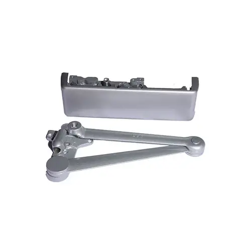 Right Hand Heavy Duty Parallel Arm Spring Cush Push Side Mount Adjustable 1-5 Door Closer with TBSRT Thru Bolts 689 Aluminum Finish