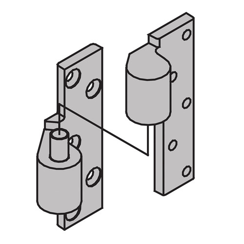 7230F 3/4" Offset Intermediate Pivot, Fire Rated - LH, Satin Stainless Steel