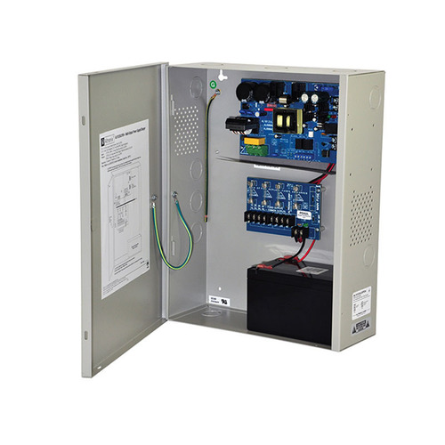 Power Supply/Charger, Input 115VAC 60Hz at 1.9A, 4 Fused Outputs, 12VDC at 10A, Grey Enclosure