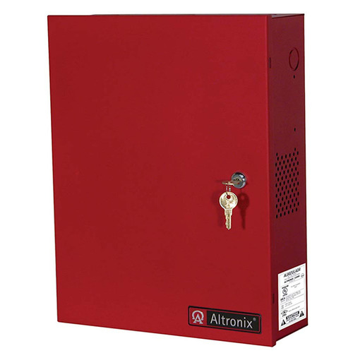 Power Supply/Charger, Input 115VAC 60Hz at 4.2A, 4 Fused Outputs, 24VDC at 8A or 10A, Red Enclosure