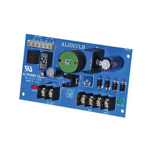 Altronix AL201ULB Power Supply Board, 24VAC, 40VA from UL Listed Class 2 Transformer, 12VDC Output at 1.75A