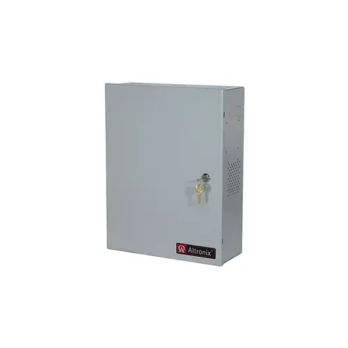 Power Supply/Charger, Input 115VAC 60Hz at 3.5A, 16 Fused Outputs, 12/24VDC at 6A, Grey Enclosure