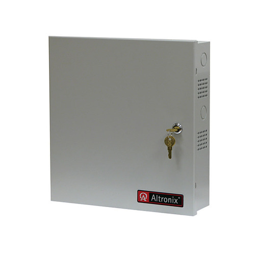 Power Supply with Fire Alarm Disconnect, Input 115VAC 60Hz at 3.5A, 5 PTC Outputs, 12/24VDC at 6A, Red Enclosure