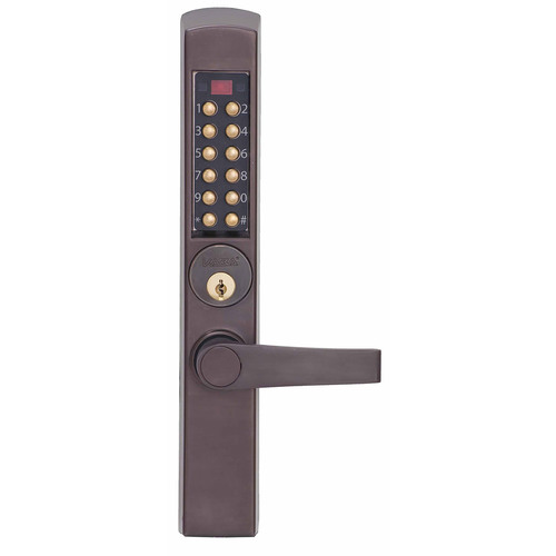 Pushbutton Lock Dark Bronze Brass Accents