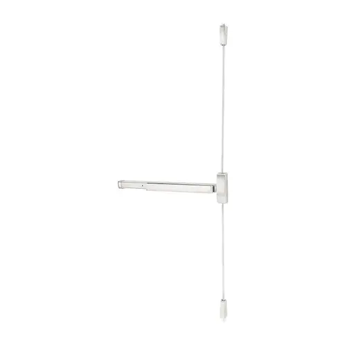 48" Electric Latch Retraction Surface Vertical Rod Exit Device,Thumb Piece Always Active, Fire Rated, Less Bottom Rod, 4' Device, Bright Chromium Plated