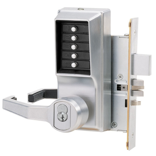 Pushbutton Lock Satin Chrome