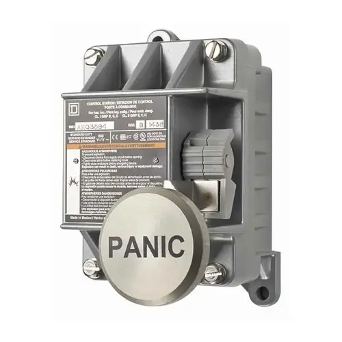 Explosion Proof 2" Pushbutton, "PANIC", Momentary