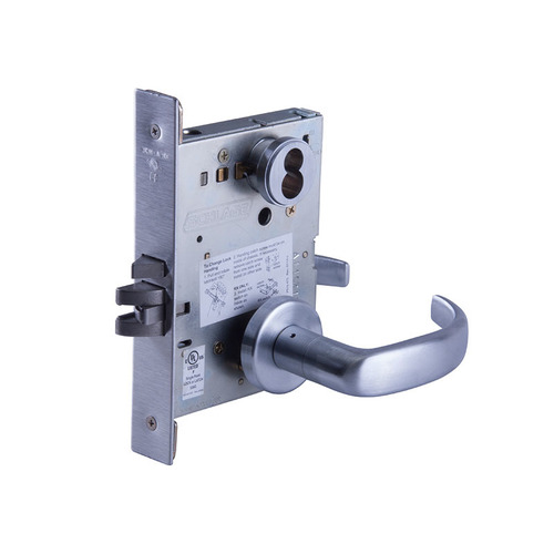 Storeroom Mortise Lock Less Large Format Core with 17 Lever and A Rose Satin Chrome Finish