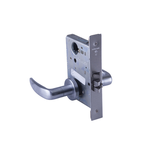 Schlage Commercial L9080L 07A 626 Storeroom Mortise Lock Less Cylinder with 07 Lever and A Rose Satin Chrome Finish
