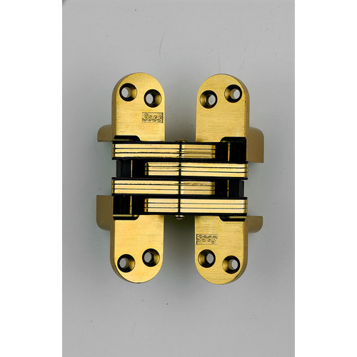 SOSS 218US4 218 INV HNG 4-5/8IN US4 1EA 218 SER 4-5/8IN INVIS HINGE 1-3/4 INCH MIN DOOR THICKNESS 1 EACH SATIN BRASS