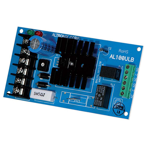 Altronix AL100ULB Linear Power Supply/Charger Replacement Board, 12VDC Output, 750mA Supply Current, Class 2 Rated Power Limited Output, AC Input and DC Output LED Indicators