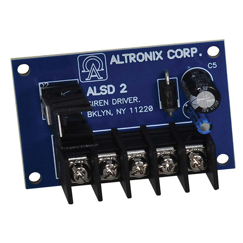 Altronix ALSD2 Siren Driver, 6VDC or 12VDC Operation, Two Channel Operation - Steady or Yelp