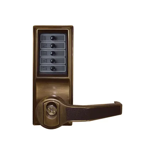 Pushbutton Lock Satin Brass Blackened Satin Relieved Clear Coated