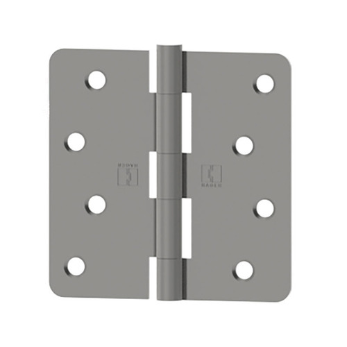 3 1/2" Full Mortise Plain Bearing Residential Hinge, 3-1/2" x 3-1/2", Steel, 5 Knuckle, 1/4" Round Corners, Bright Nickel Plated Clear Coated