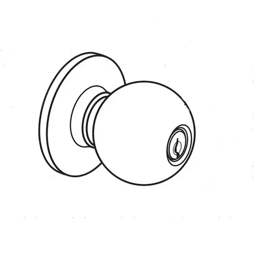 Grade 2 Storeroom Cylindrical Lock, Ball Knob, Conventional Less Cylinder, Bright Brass Finish, Non-handed Bright Brass