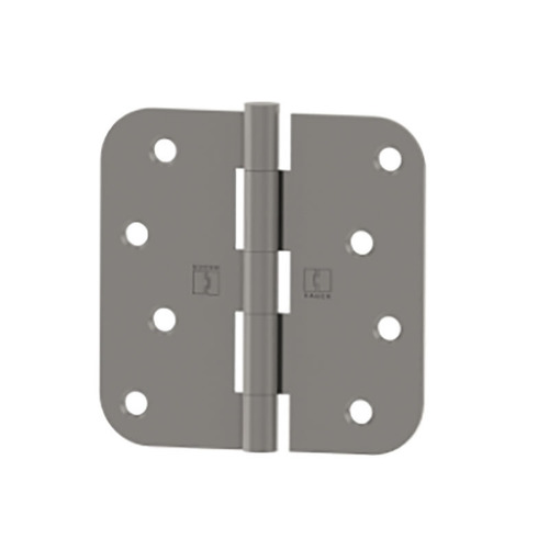 RC1842 3 1/2" x 3 1/2" Full Mortise Plain Bearing Residential Hinge, 3-1/2" x 3-1/2", Steel, 5 Knuckle, 5/8" Round Corners, Satin Nickel Plated Blackened Satin Relieved CC