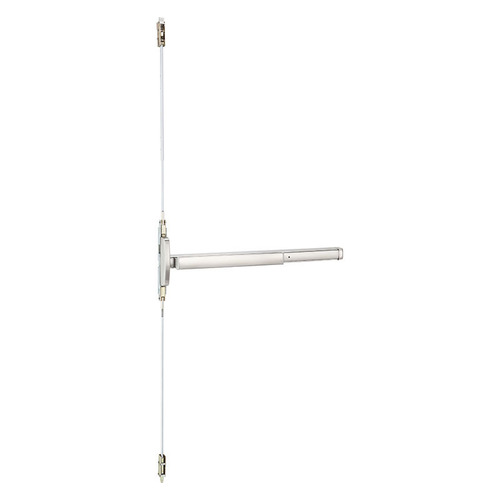 36" Surface Vertical Rod Exit Device, Key Controls Lever/Knob, Touchbar Monitoring Switch, 3' Device, Bright Chromium Plated