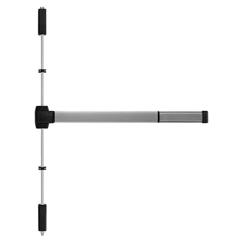 36" Surface Vertical Rod Exit Device, Exit Only, Dummy Trim Prep, Fire Rated, Less Bottom Rod, Touchbar Monitoring Switch, 3' Device, Aluminum Painted