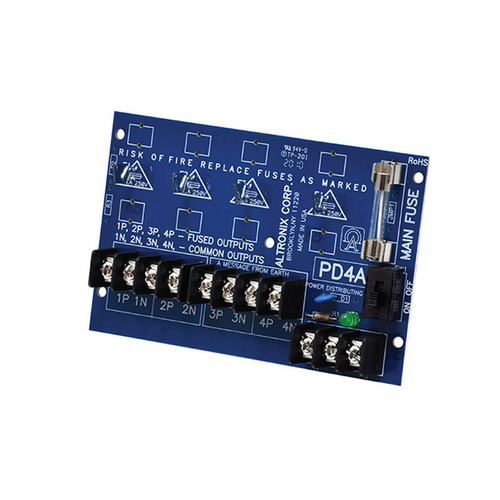 Power Distribution Module, 12/24VDC up to 10A Input, 4 PTC Outputs up to 28VAC/DC