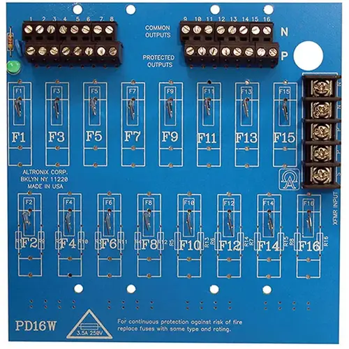 Power Distribution Module, 12/24VDC up to 10A Input, 16 PTC Outputs up to 28VAC/DC