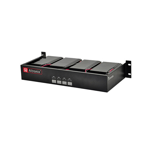 Rack Mount Battery Enclosure, 19 Guage Black Enclosure, Fits up to Four 12VDC/7AH Batteries