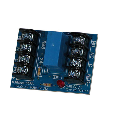 Altronix RB524 Relay Module, 24VDC Operation at 40mA Draw, 5A/220VAC or 28VDC DPDT Contacts