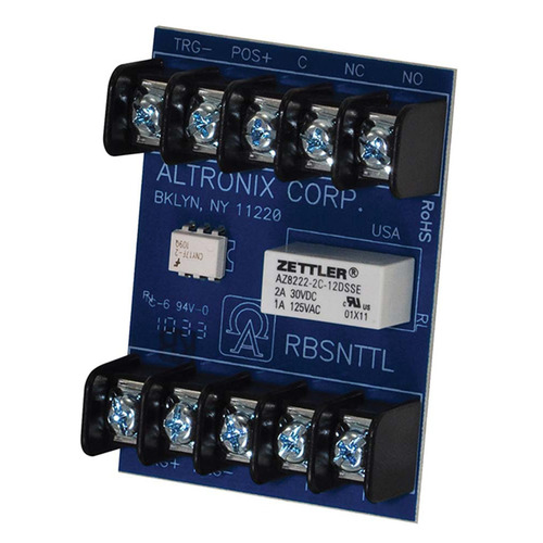 Altronix RBSNTTL Ultra Sensitive Relay Module, 12/24VDC Operation at 45mA Draw, DPDT Contacts Rated at 1A/120VAC or 2A/28VDC