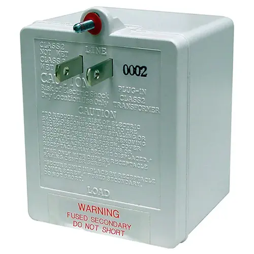 Plug-In Transformer, 115VAC 50/60Hz at 0.23A Input, 24VAC/20VA at 0.8A Output