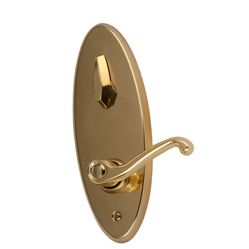 Left Hand S200 Series Interconnected Entry Single Locking Flair Lever C Keyway with 16-481 Latch 10-109 Strike Bright Brass Finish