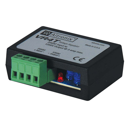 Altronix VR4T Voltage Regulator, 24VDC Input, 12VDC at 3A Output, with
