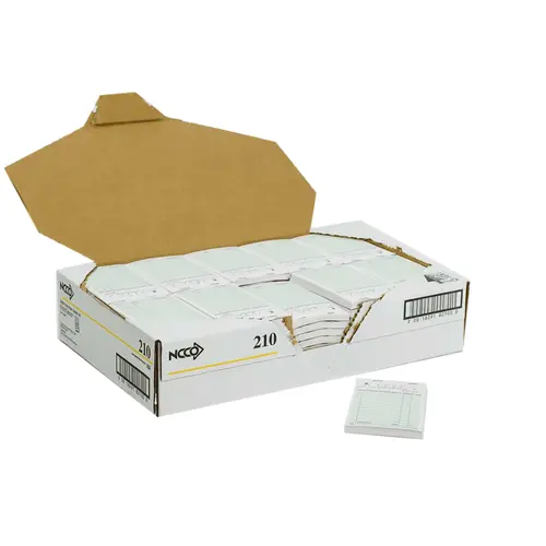 Ncco National Checking 3.5 Inch X 5.5 Inch 1 Part Green 13 Line Guest Check, 100 Per Book, 10000 Each