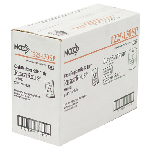 NCCO 1225-130SP REGISTER ROLL 2.25 WHITE 1 PLY