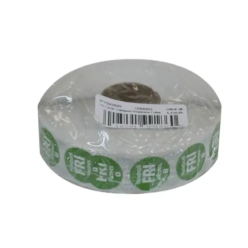 .75 CIRCLE TRILINGUAL PERM LABELS FRIDAY GREEN