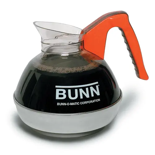 BUNN 06101.0124 Bunn Orange Handle Easy Pour Glass Decaffeinated Coffee Decanter, 24 Count