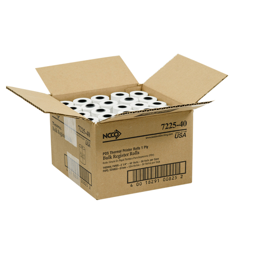 NCCO 7225-40 Ncco National Checking Register Roll Thermal 1 Ply White 2.25X40 1-50 Roll, 50 Roll