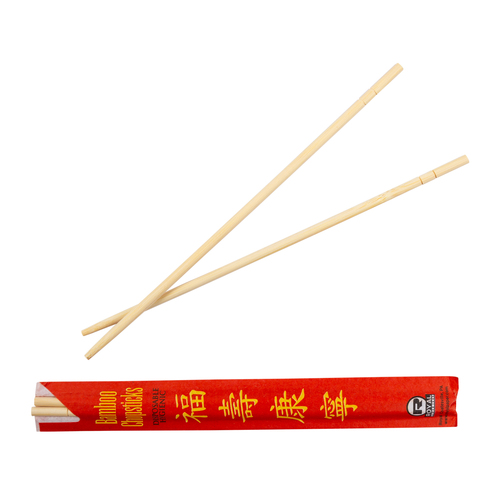 ROYAL R809 Royal 9 Inch Bamboo Chopsticks In Red Paper Sleeve, 100 Each