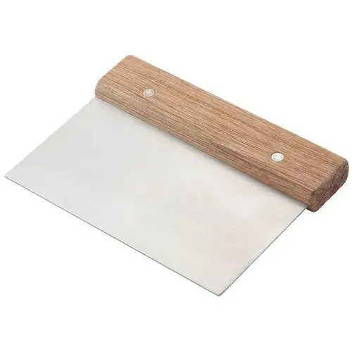 DOUGH SCRAPER WOOD HANDLE STAINLESS STEEL BLADE