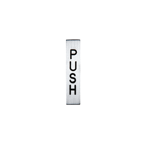 CRL 1445G Etched Aluminum with Black Letter "PUSH" Sign