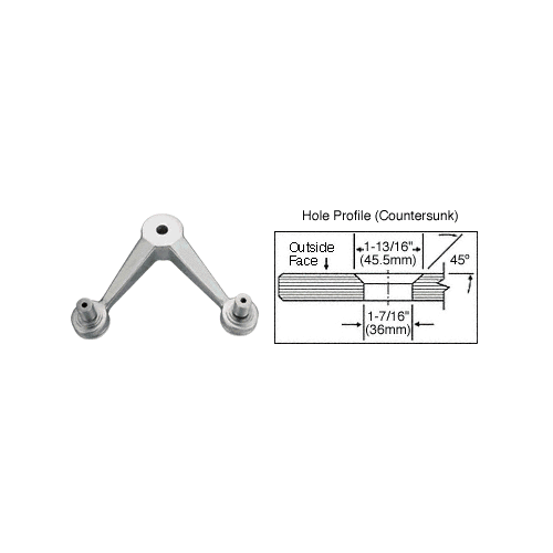 Brushed Stainless 2-Way "V" Heavy-Duty Post Mounted Spider Fitting