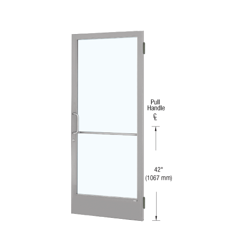 Class I Clear Anodized Custom Pair Series 250 Narrow Stile Butt Hinge Entrance Doors for Surface Mount Door Closers