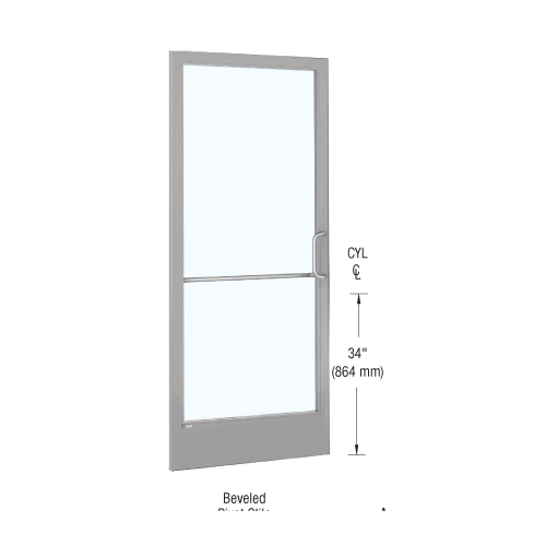 Class I Clear Anodized Custom Pair Series 250 Narrow Stile Geared Hinged Entrance Doors for Overhead Concealed Door Closers