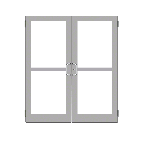 Class I Clear Anodized Custom Pair Series 400 Medium Stile Butt Hinged Entrance Door With Panics for Surface Mount Door Closers