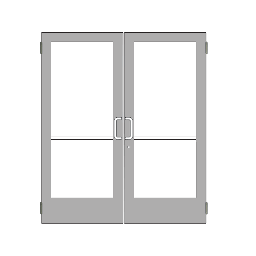 Class I Clear Anodized Custom Pair Series 400 Medium Stile Butt Hinged Entrance Doors for Overhead Concealed Door Closers