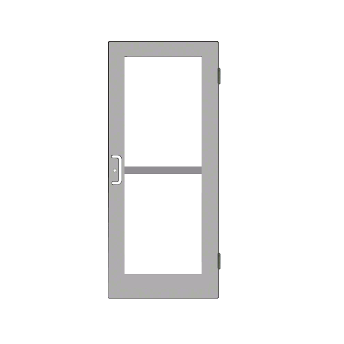 Class I Clear Anodized Custom Single Series 550 Wide Stile Butt Hinged Entrance Door For Panic and Overhead Concealed Door Closer